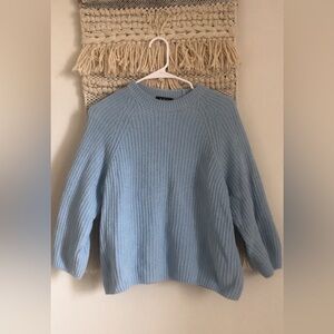 APC Rue Madame Paris Knit Sweater Light Blue Cotton Small